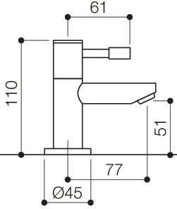 Technical image of Mayfair Series F Basin Taps (Pair, Chrome).