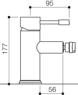 Technical image of Mayfair Series F Mono Bidet Mixer Tap With Pop Up Waste (Chrome).