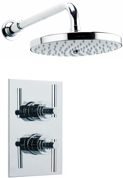 Larger image of Mayfair Series L Twin Thermostatic Shower Valve With Fixed Shower Head.