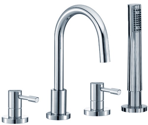 Larger image of Mayfair Series G 4 Tap Hole Bath Shower Mixer Tap With Shower Kit (Chrome).