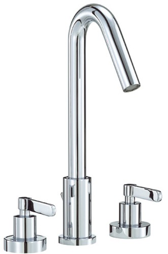 Larger image of Mayfair Stic 3 Tap Hole Basin Mixer Tap With Pop-Up Waste (Chrome).