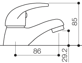 Technical image of Mayfair Titan Basin Taps (Pair, Chrome).