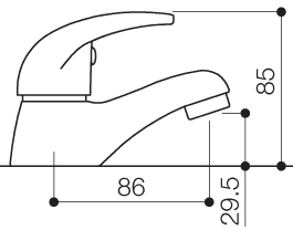 Technical image of Mayfair Titan Bath Taps (Pair, Chrome).