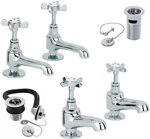 Larger image of Mayfair Westminster Basin & Bath Tap Pack With Wastes (Chrome).