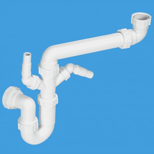 Larger image of McAlpine Plumbing 1 1/2" Single Bowl Space Saver Plumbing Kit.