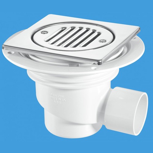 Mcalpine White Gullies 75Mm Shower Trap Gully For Tiled Or Stone Flooring.
