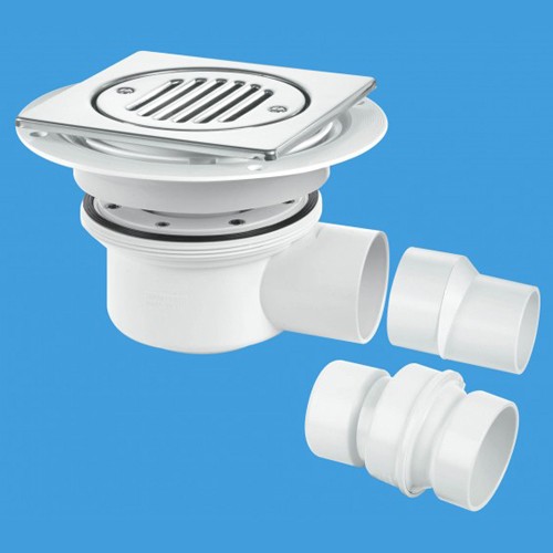 Mcalpine White Gullies 50Mm Shower Trap Gully For Tiled Or Stone Flooring (2 Piece).