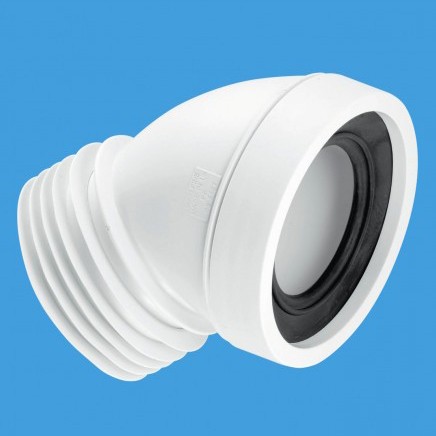 Larger image of McAlpine Plumbing WC 4"/110mm 45 Degree Toilet Pan Connector.