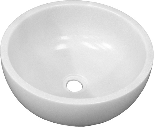 Larger image of Marblessence 400mm Luxury Stone Basin. White Marble.