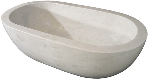 Larger image of Marblessence Luxury Marble Bath (Solid Stone). 1800x1020mm.