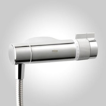 Example image of Mira Agile Exposed Thermostatic Shower Valve With Slide Rail Kit (Chrome).