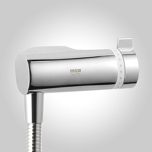 Example image of Mira Agile Exposed Thermostatic Shower Valve With Slide Rail Kit (Chrome).