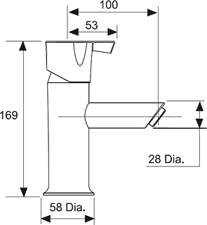 Technical image of Mira Discovery Mono Basin Mixer Tap (Chrome).