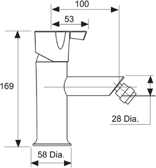 Technical image of Mira Discovery Mono Bidet Mixer Tap (Chrome).