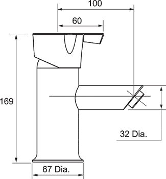 Technical image of Mira Discovery 1 Tap Hole Bath Filler Tap (Chrome).