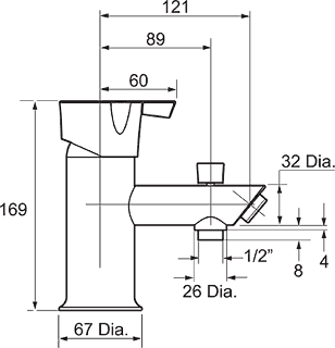 Technical image of Mira Discovery 1 Tap Hole Bath Shower Mixer Tap (Chrome).