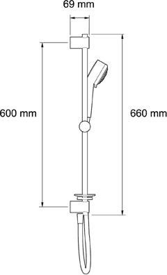 Technical image of Mira Element Concealed Thermostatic Shower Valve With Shower Kit (Chrome).