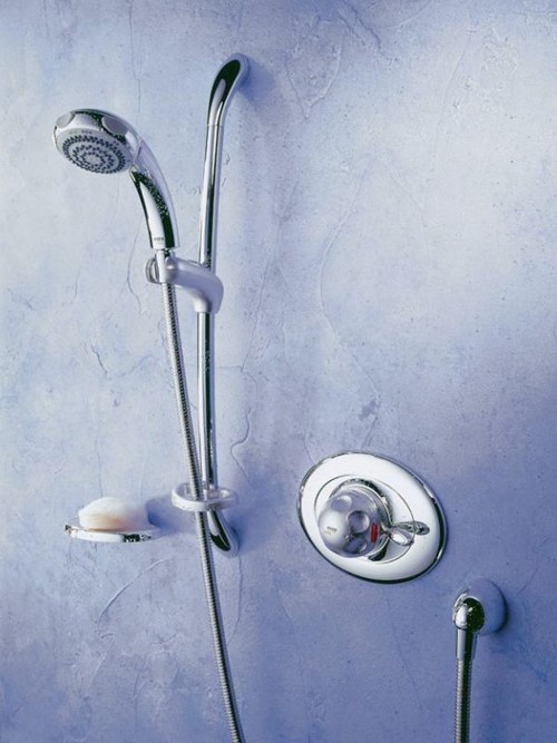 Larger image of Mira Excel Concealed Thermostatic Shower Kit & Slide Rail in Satin Chrome.