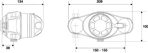 Technical image of Mira Excel Exposed Thermostatic Shower Kit with Slide Rail in Chrome.