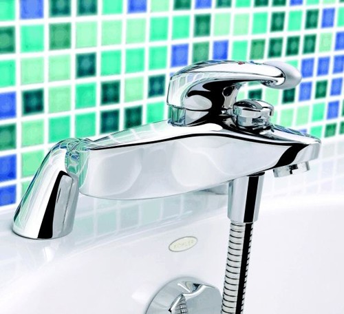 Example image of Mira Excel Bath Shower Mixer Tap With Shower Kit (Chrome).