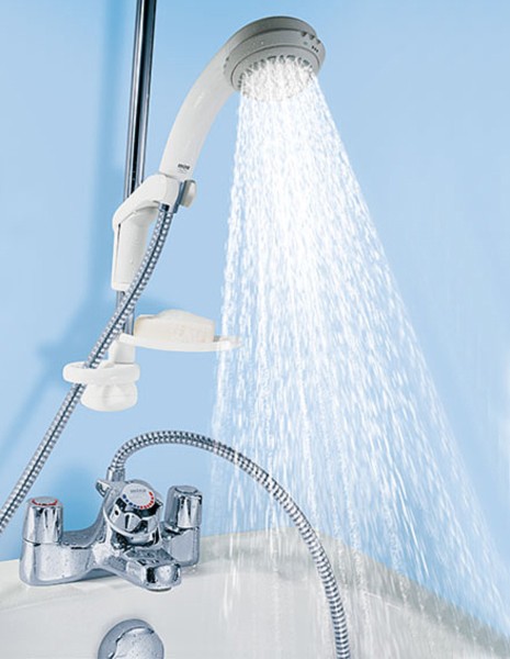 Example image of Mira Extra Thermostatic Bath Shower Mixer Tap With Slide Rail Kit.