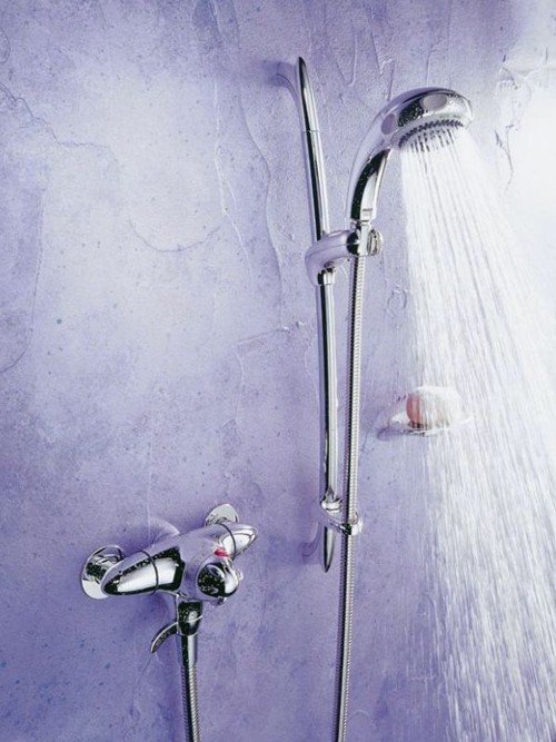 Larger image of Mira Fino Exposed Thermostatic Shower Kit with Slide Rail in Chrome.