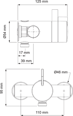 Technical image of Mira Miniduo Exposed Thermostatic Shower Valve With Shower Kit (Chrome).