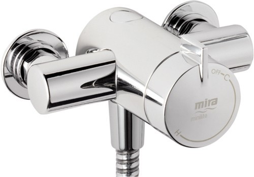 Example image of Mira Minilite Eco Exposed Thermostatic Shower Valve With Slide Rail Kit.