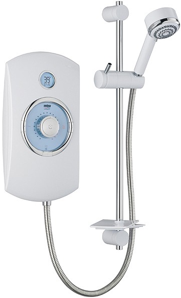Larger image of Mira Orbis 10.8kW Thermostatic Electric Shower With LCD (White).
