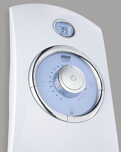 Larger image of Mira Orbis 9.0kW Thermostatic Electric Shower With LCD (White).