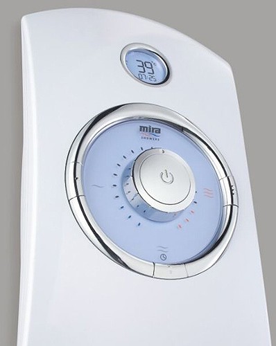 Larger image of Mira Orbis 9.8kW Thermostatic Electric Shower With LCD (White).