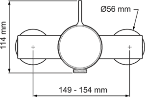 Technical image of Mira Select Exposed Thermostatic Shower Valve With Shower Kit (Chrome).