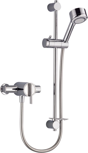 Larger image of Mira Silver Exposed Thermostatic Shower Valve With Shower Kit (Chrome).