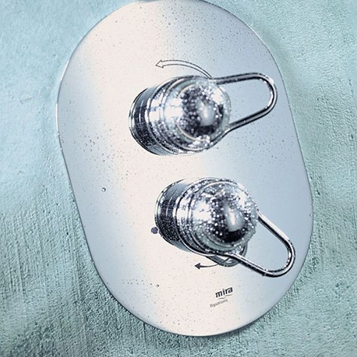 Larger image of Mira Aquations Thermostatic Twin Shower Valve Only (Chrome).