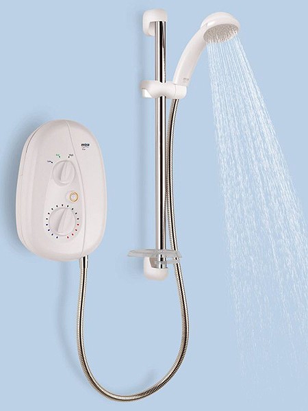Larger image of Mira Vie 9.5kW Electric Shower In White & Chrome.