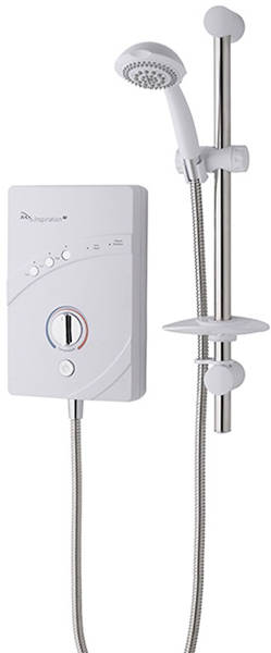 Example image of MX Showers InspiratIon QI Electric Shower (10.5kW, White & Chrome).