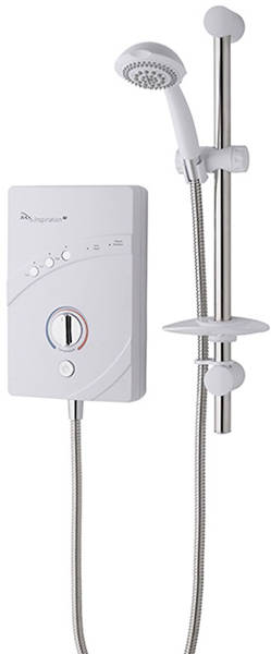 Example image of MX Showers InspiratIon QI Electric Shower (9.5kW, White & Chrome).