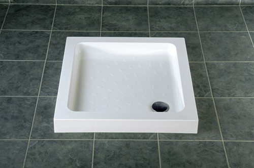 Example image of MX Trays Acrylic Capped Square Shower Tray. 800x800x80mm.