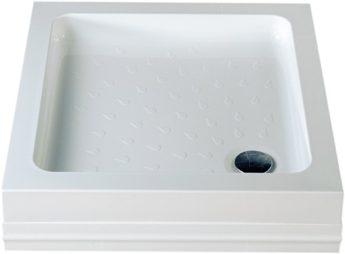 Larger image of MX Trays Acrylic Capped Square Shower Tray. Easy Plumb. 800x800x80mm.