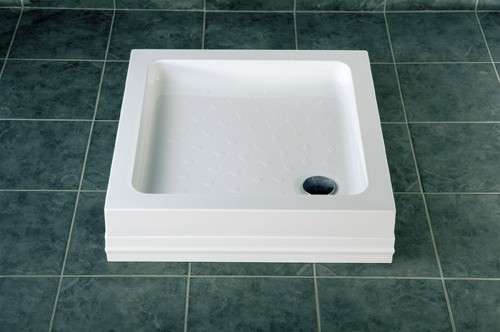 Example image of MX Trays Acrylic Capped Square Shower Tray. Easy Plumb. 800x800x80mm.