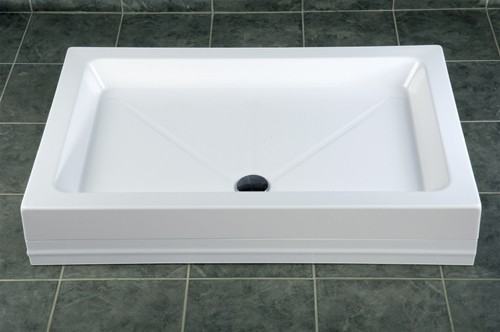 Example image of MX Trays Easy Plumb Stone Resin Rectangular Tray. 900x800x110mm.