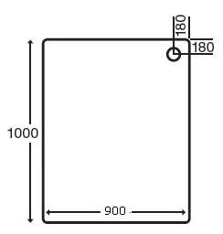 Technical image of MX Trays Stone Resin Rectangular Shower Tray. 1000x900x110mm.