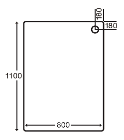 Technical image of MX Trays Stone Resin Rectangular Shower Tray. 1100x800x110mm.