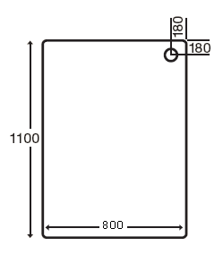 Technical image of MX Trays Easy Plumb Stone Resin Rectangular Tray. 1100x800x110mm.