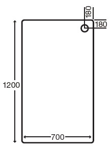 Technical image of MX Trays Easy Plumb Stone Resin Rectangular Tray. 1200x700x110mm.