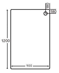 Technical image of MX Trays Acrylic Capped Rectangular Shower Tray. Easy Plumb. 1200x900mm.