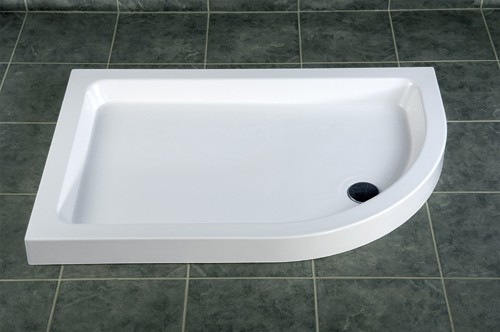 Example image of MX Trays Stone Resin Offset Quad Shower Tray. 900x800mm (Right Hand).