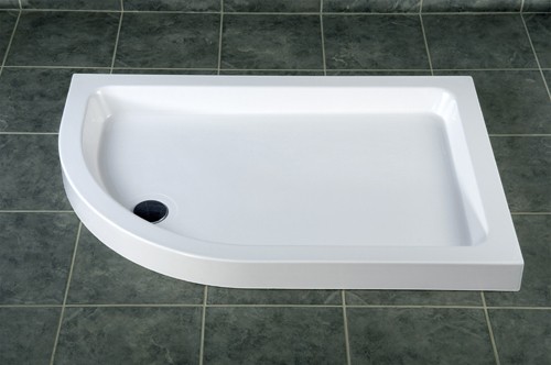 Example image of MX Trays Stone Resin Offset Quad Shower Tray. 1000x800mm (Left Hand).