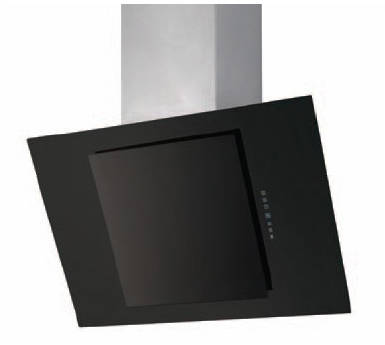 Larger image of Osprey Hoods Cooker Hood With Black Angled Glass (S Steel, 600mm).