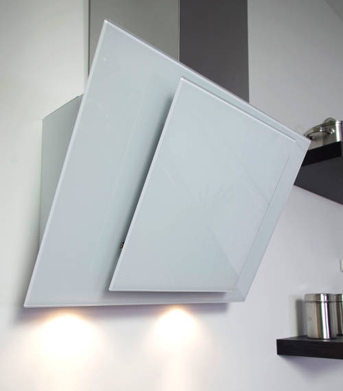 Larger image of Osprey Hoods Cooker Hood With White Angled Glass (S Steel, 900mm).